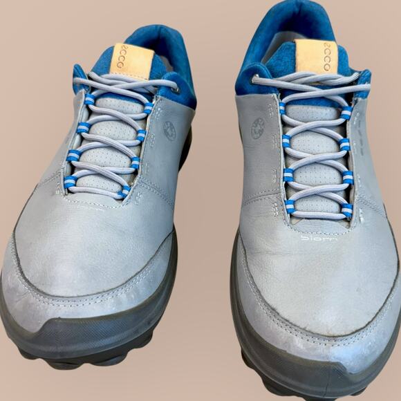 Ecco Biom Mens Hybrid Leather Gortex Spikeless Golf Shoes Size 10 Wide Blue Gray - Picture 3 of 14